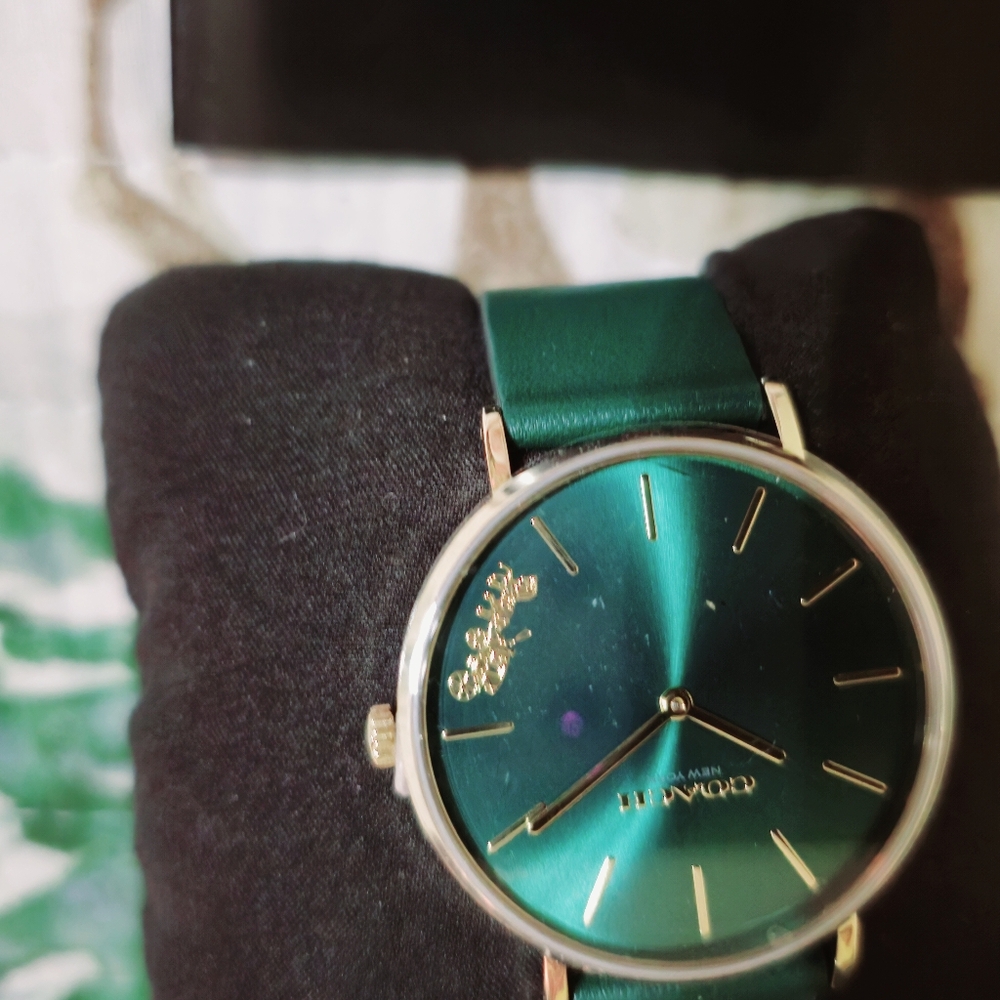 Coach Green Leather Strap Watch Brand New. By New York - Picture 2 of 12